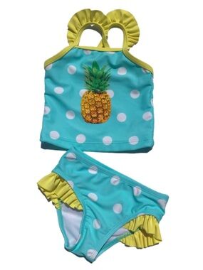 Circo Blue & Yellow Polka Dot 2PC Swimsuit / Bathing Suit Size 9M